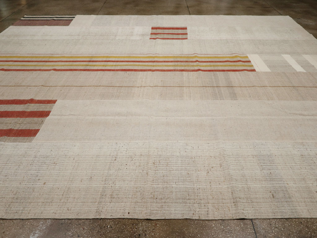 Vintage Turkish Flatweave Kilim Large Carpet, No.33598 - Gsblank