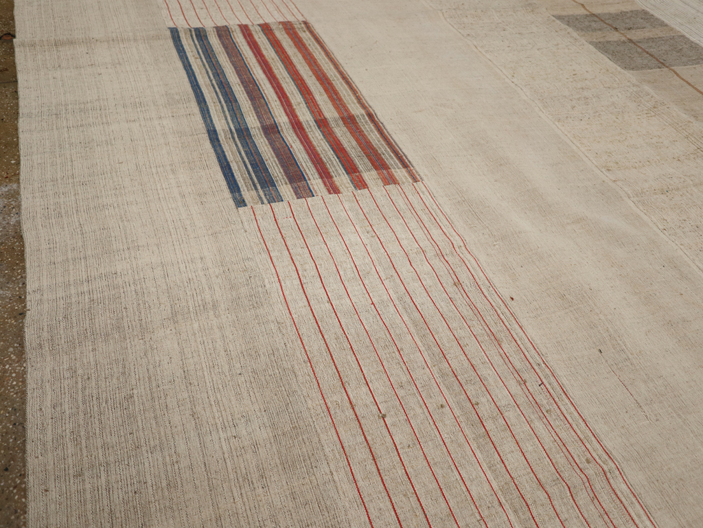 Vintage Turkish Flatweave Kilim Large Carpet, No.33600 - Gsblank