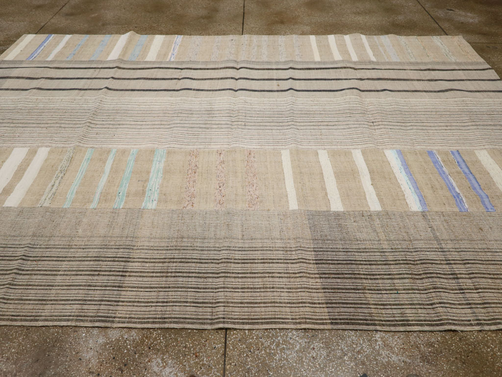 Vintage Turkish Flatweave Kilim Room Size Carpet, No.33601 - Gsblank