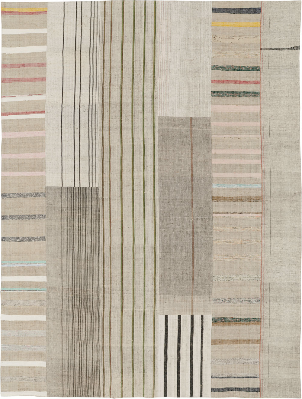 Vintage Turkish Flatweave Kilim Room Size Carpet, No.33602 - Gsblank