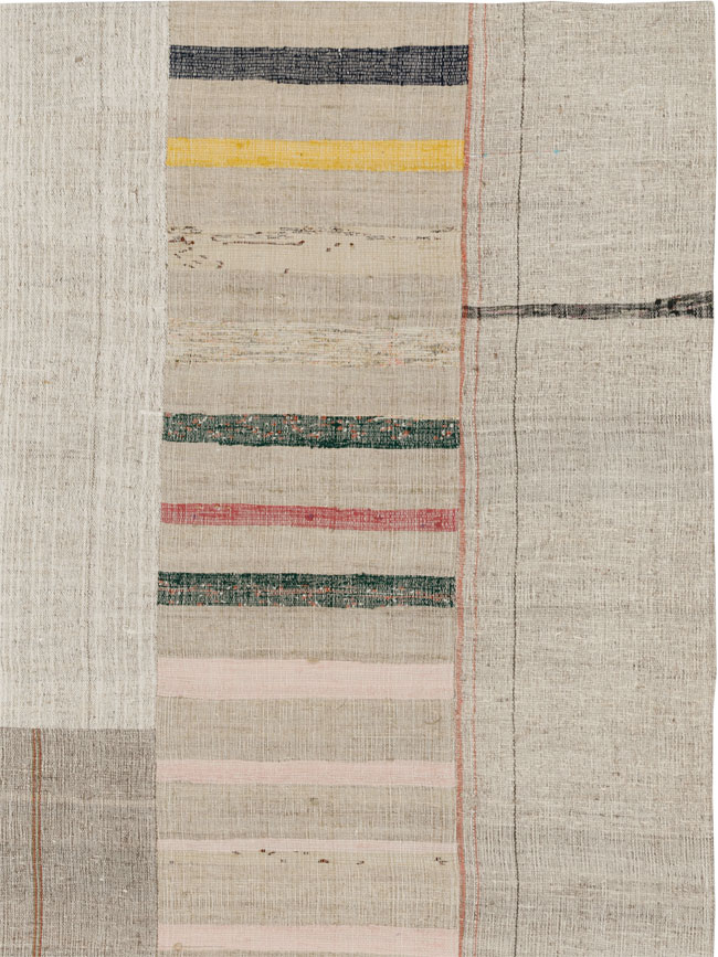 Vintage Turkish Flatweave Kilim Room Size Carpet, No.33602 - Gsblank