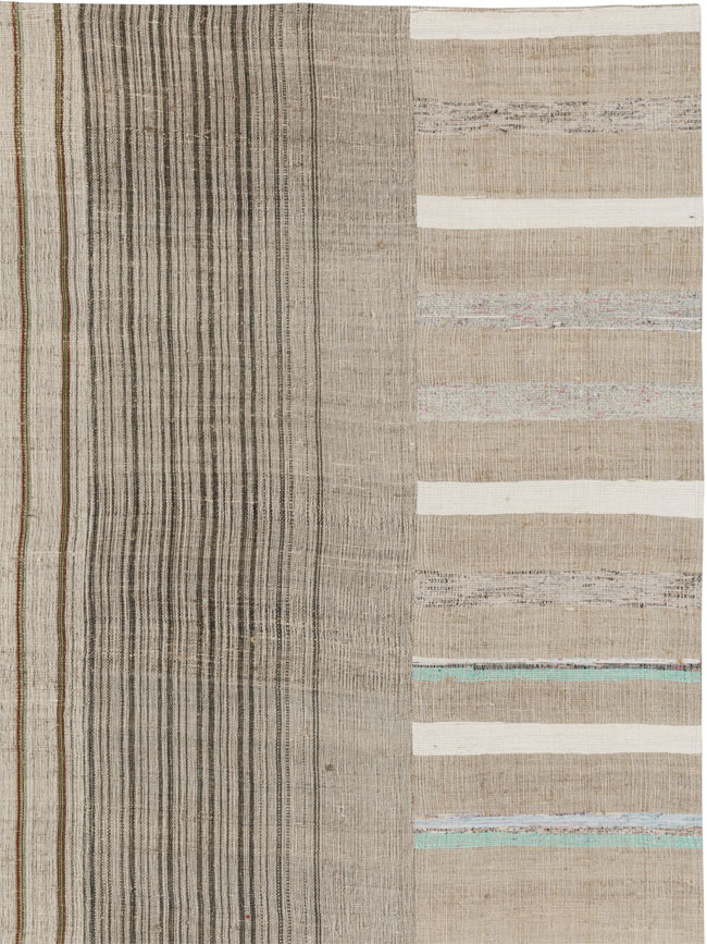 Vintage Turkish Flatweave Kilim Room Size Carpet, No.33602 - Gsblank