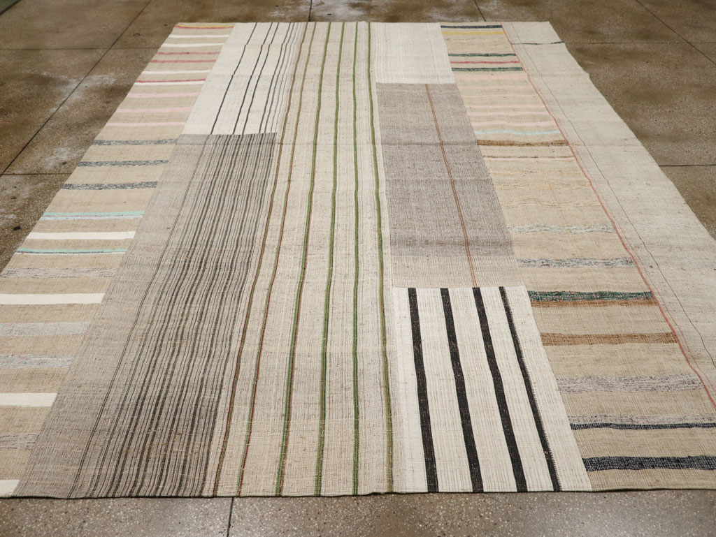 Vintage Turkish Flatweave Kilim Room Size Carpet, No.33602 - Gsblank