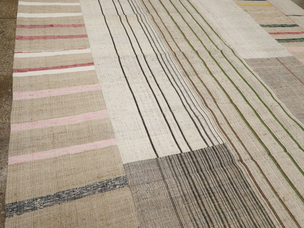 Vintage Turkish Flatweave Kilim Room Size Carpet, No.33602 - Gsblank