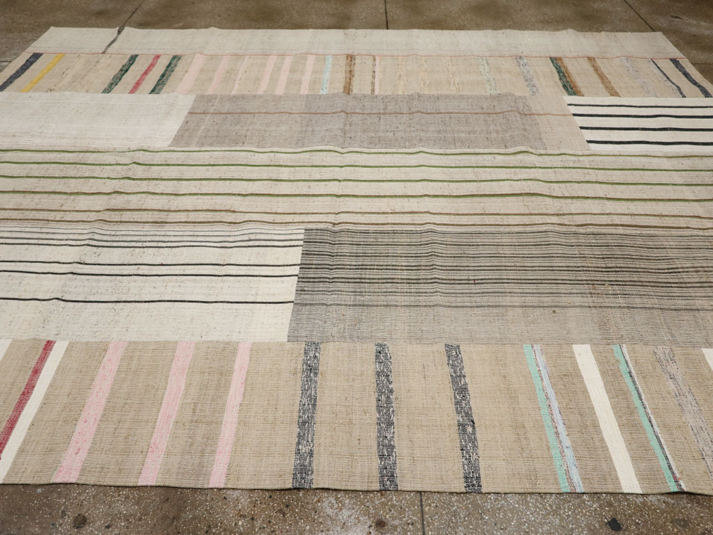 Vintage Turkish Flatweave Kilim Room Size Carpet, No.33602 - Gsblank