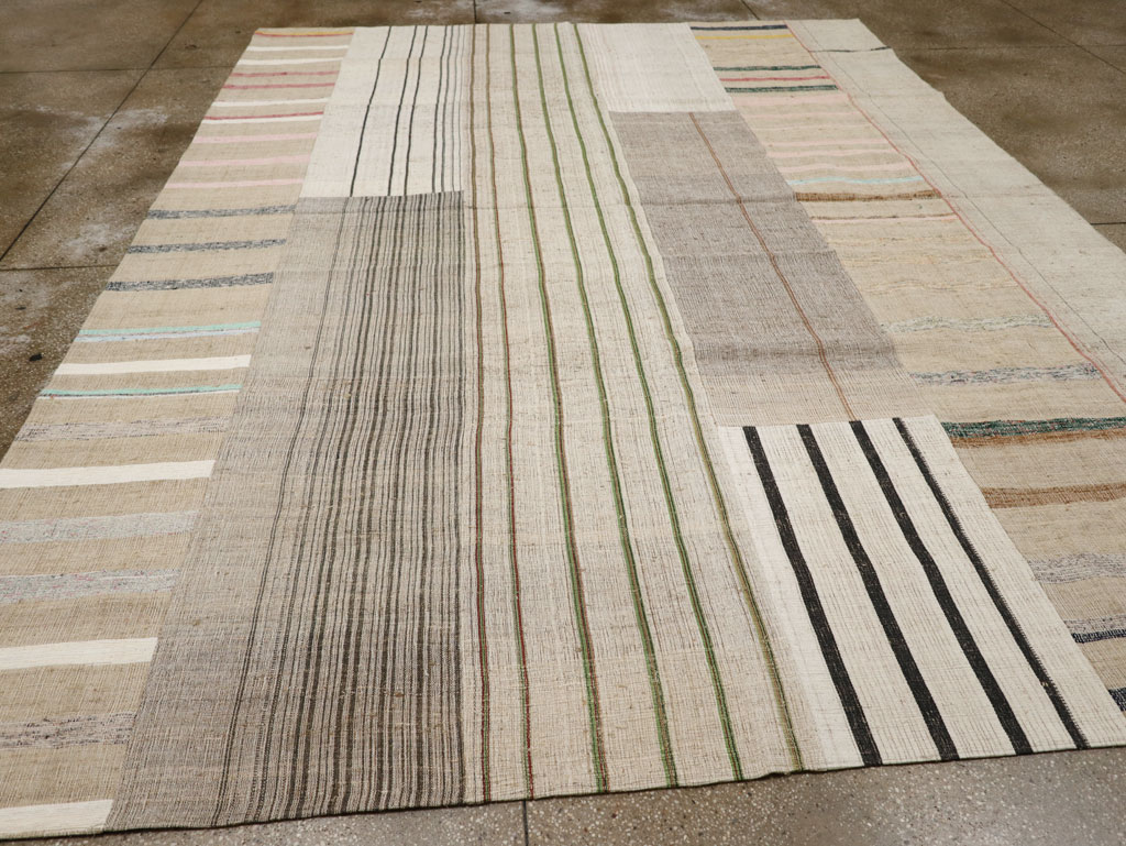 Vintage Turkish Flatweave Kilim Room Size Carpet, No.33602 - Gsblank