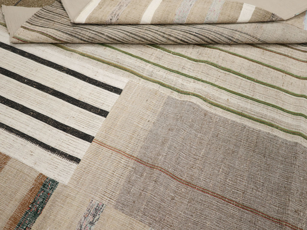 Vintage Turkish Flatweave Kilim Room Size Carpet, No.33602 - Gsblank