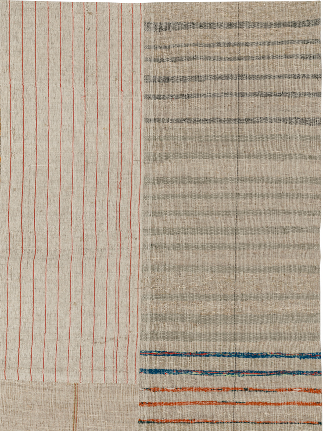 Vintage Turkish Flatweave Kilim Room Size Carpet, No.33603 - Gsblank