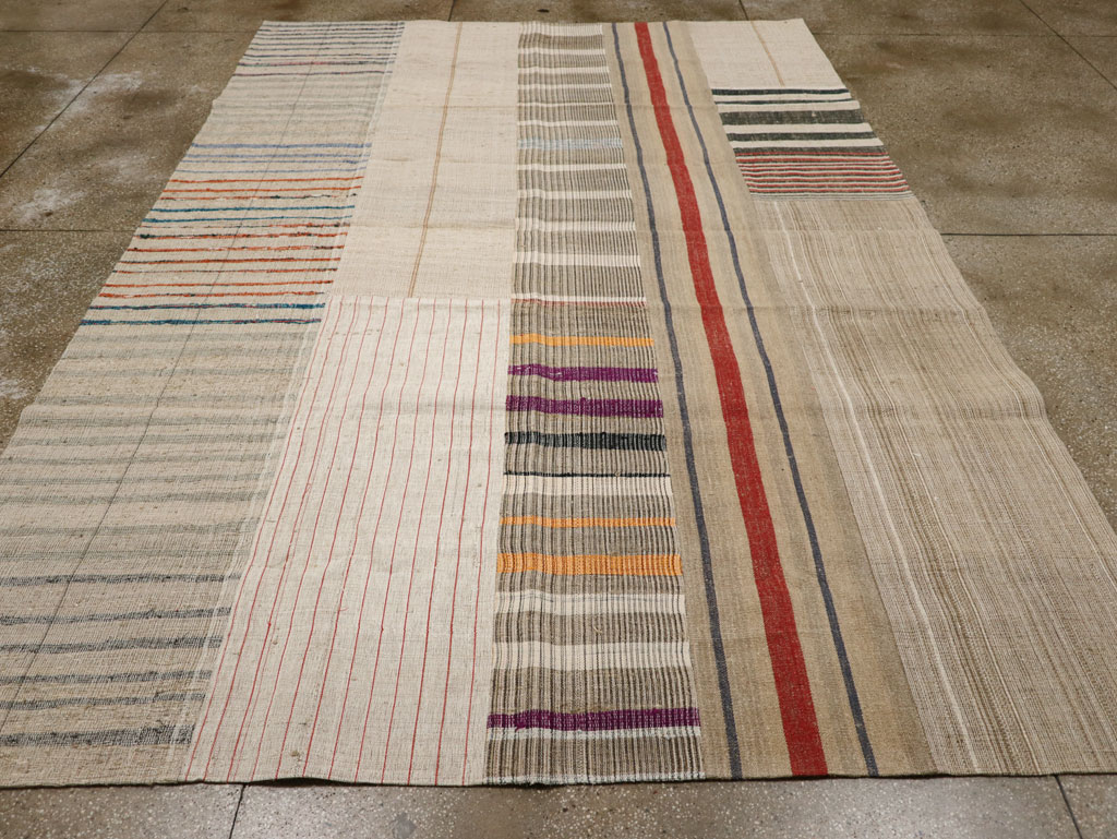 Vintage Turkish Flatweave Kilim Room Size Carpet, No.33603 - Gsblank