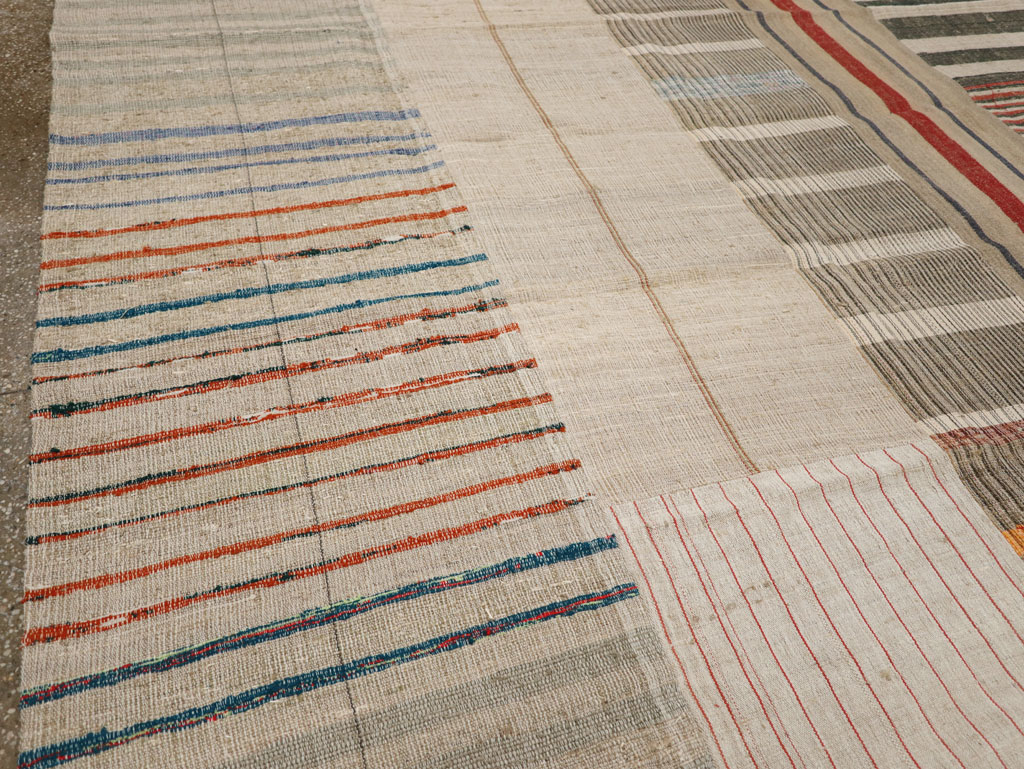 Vintage Turkish Flatweave Kilim Room Size Carpet, No.33603 - Gsblank