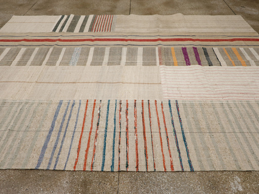 Vintage Turkish Flatweave Kilim Room Size Carpet, No.33603 - Gsblank