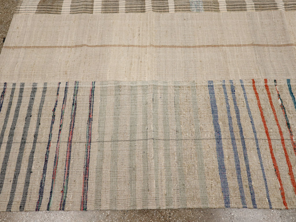Vintage Turkish Flatweave Kilim Room Size Carpet, No.33603 - Gsblank