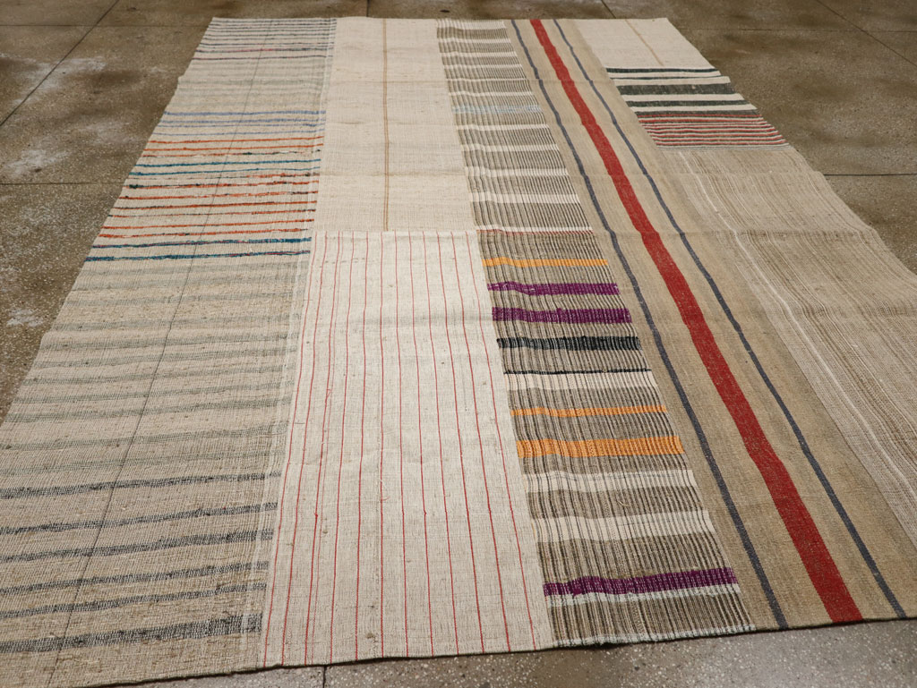 Vintage Turkish Flatweave Kilim Room Size Carpet, No.33603 - Gsblank