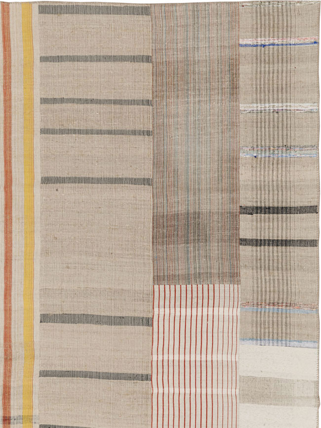 Vintage Turkish Flatweave Kilim Room Size Carpet, No.33605 - Gsblank