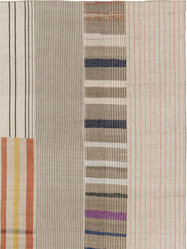 Vintage Turkish Flatweave Kilim Room Size Carpet, No.33605 - Gsblank