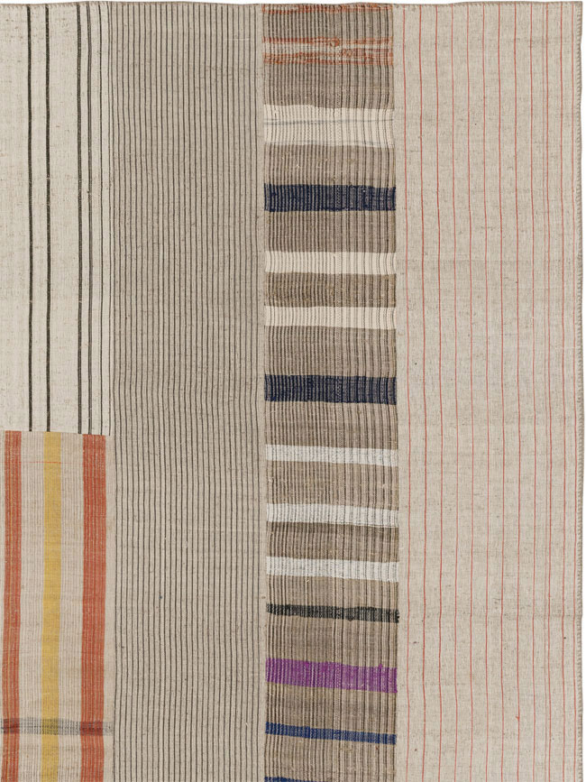 Vintage Turkish Flatweave Kilim Room Size Carpet, No.33605 - Gsblank