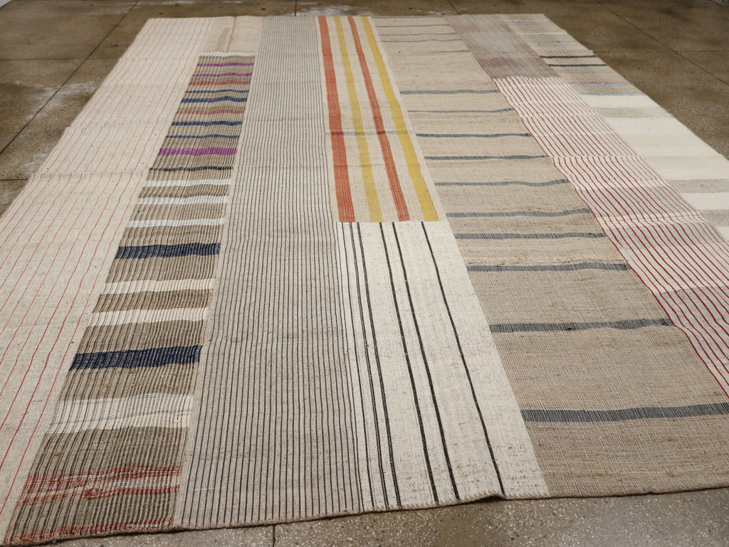 Vintage Turkish Flatweave Kilim Room Size Carpet, No.33605 - Gsblank