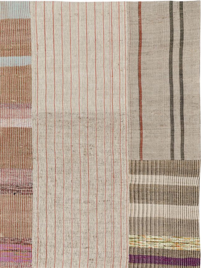 Vintage Turkish Flatweave Kilim Room Size Carpet, No.33606 - Gsblank