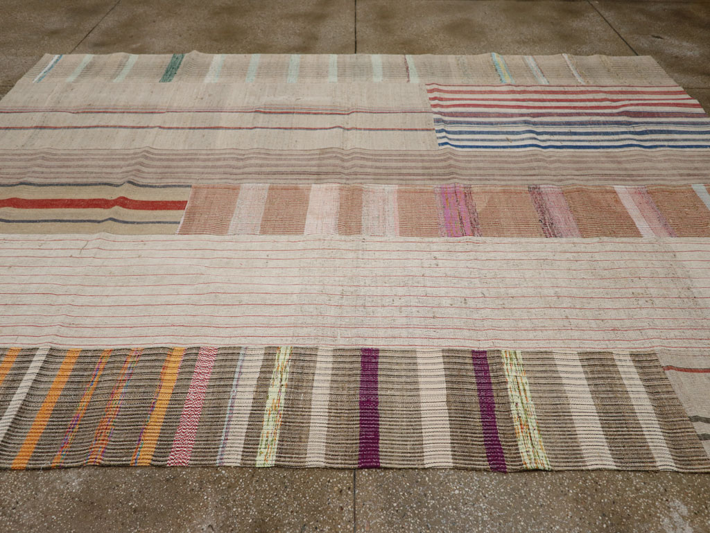 Vintage Turkish Flatweave Kilim Room Size Carpet, No.33606 - Gsblank