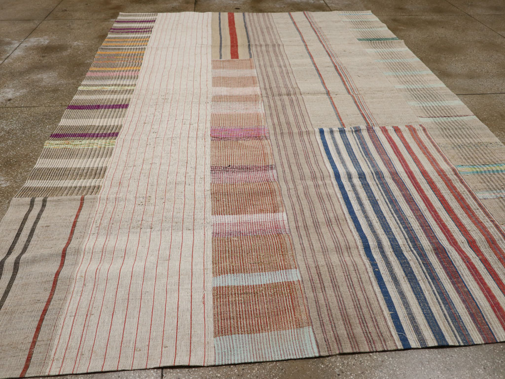 Vintage Turkish Flatweave Kilim Room Size Carpet, No.33606 - Gsblank