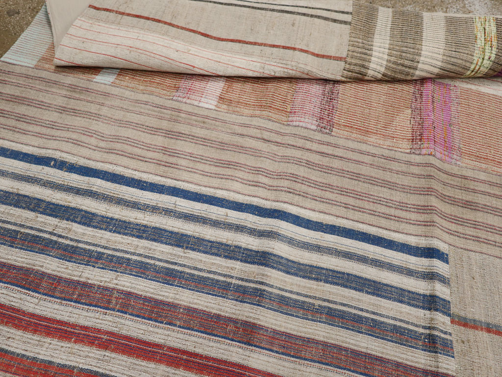 Vintage Turkish Flatweave Kilim Room Size Carpet, No.33606 - Gsblank