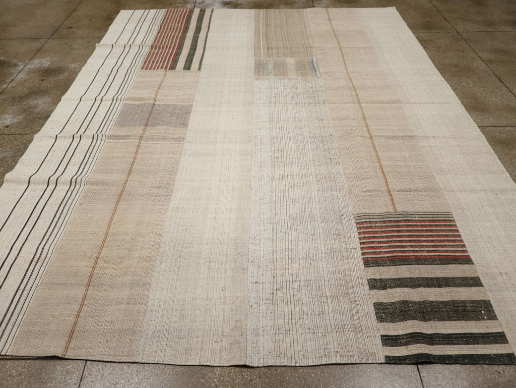 Vintage Turkish Flatweave Kilim Room Size Carpet, No.33607 - Gsblank