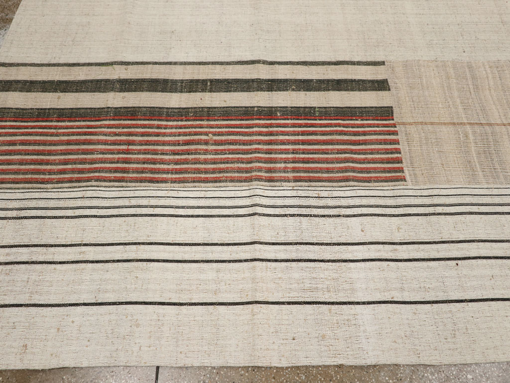 Vintage Turkish Flatweave Kilim Room Size Carpet, No.33607 - Gsblank