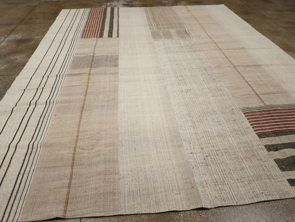 Vintage Turkish Flatweave Kilim Room Size Carpet, No.33607 - Gsblank