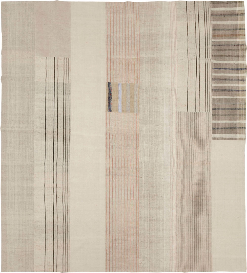 Vintage Turkish Flatweave Kilim Large Room Size Carpet, No.33609 - Gsblank