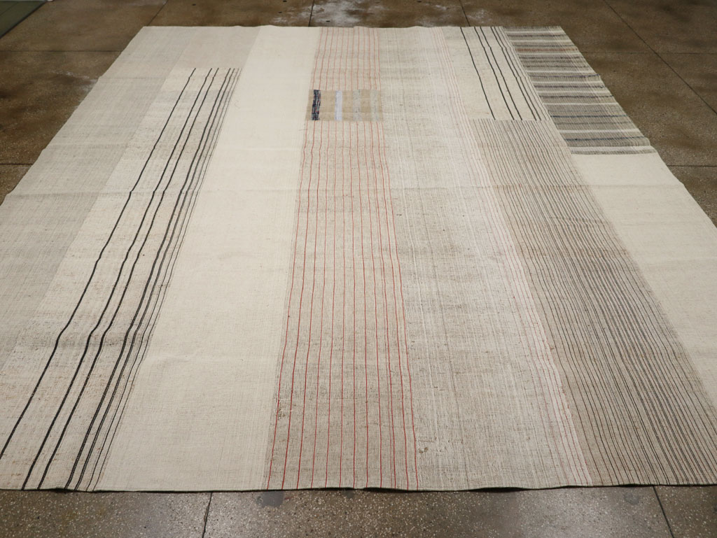 Vintage Turkish Flatweave Kilim Large Room Size Carpet, No.33609 - Gsblank