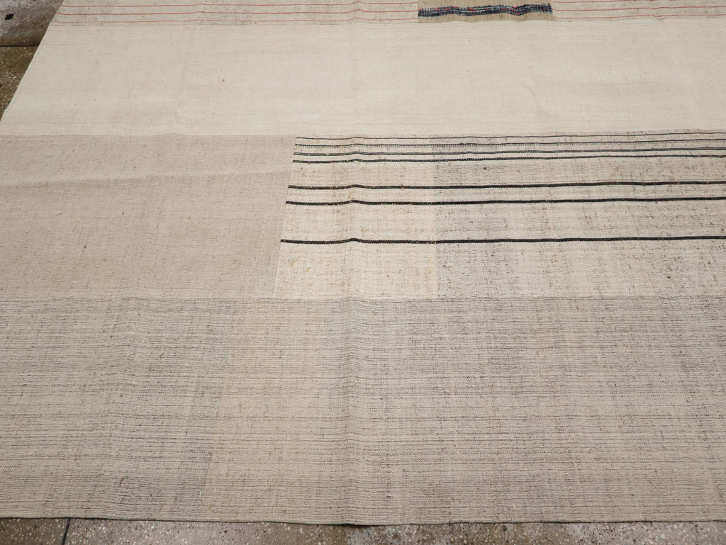 Vintage Turkish Flatweave Kilim Large Room Size Carpet, No.33609 - Gsblank