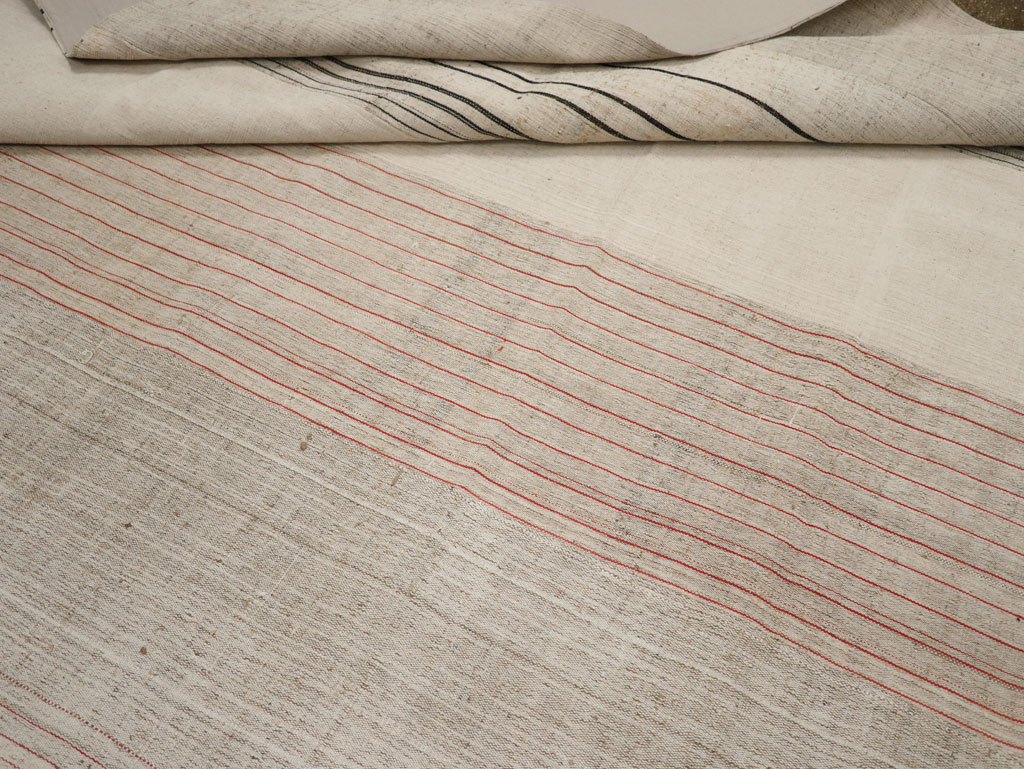 Vintage Turkish Flatweave Kilim Large Room Size Carpet, No.33609 - Gsblank