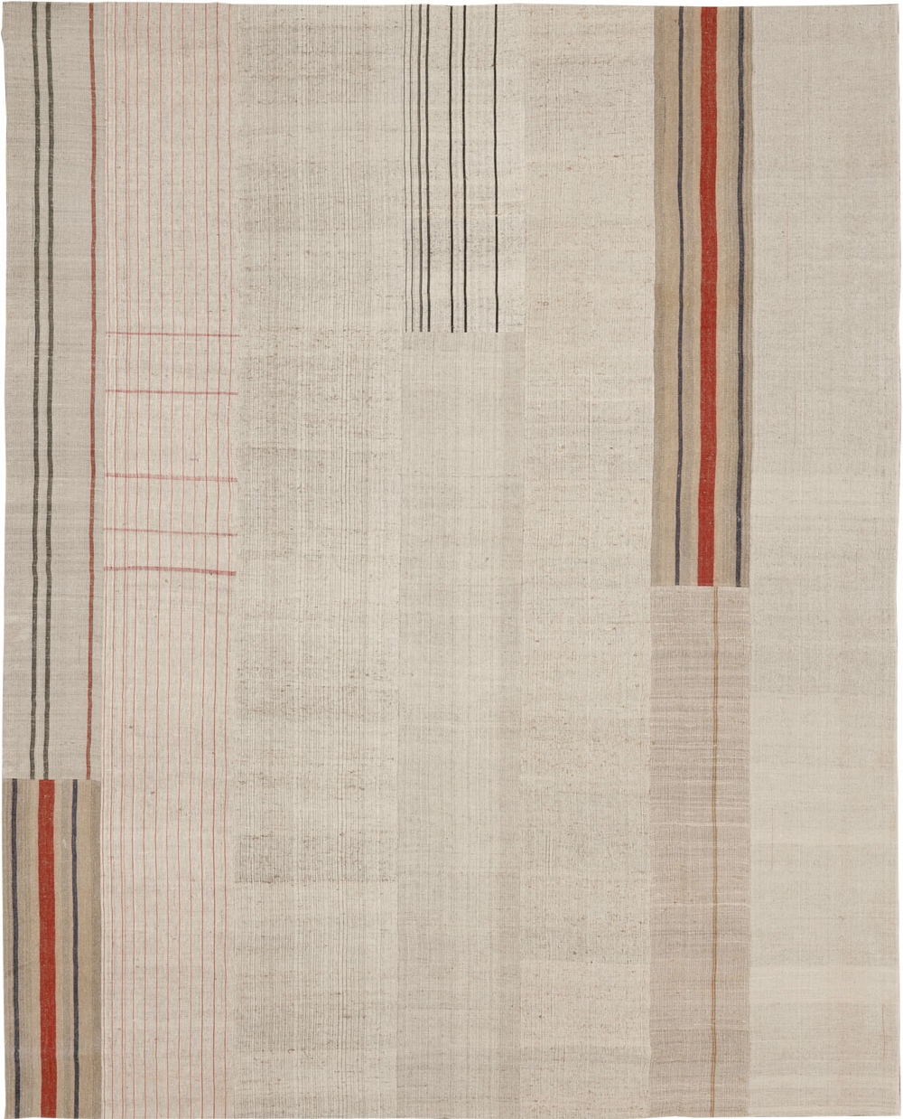 Vintage Turkish Flatweave Kilim Large Room Size Carpet, No.33610 - Gsblank