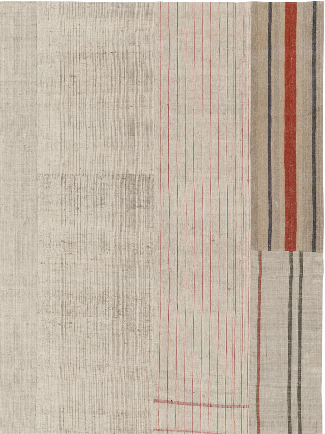 Vintage Turkish Flatweave Kilim Large Room Size Carpet, No.33610 - Gsblank