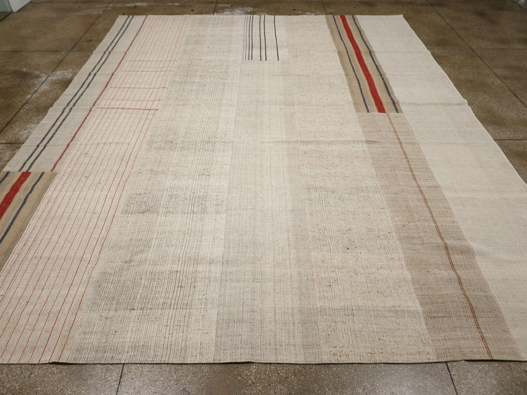 Vintage Turkish Flatweave Kilim Large Room Size Carpet, No.33610 - Gsblank