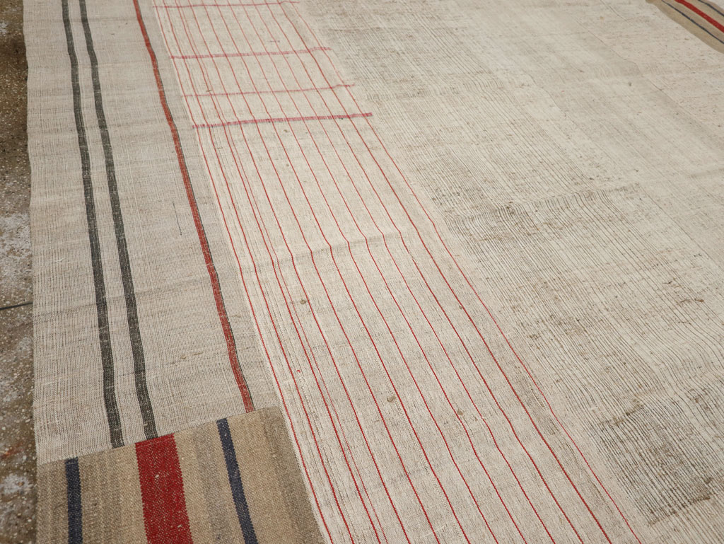 Vintage Turkish Flatweave Kilim Large Room Size Carpet, No.33610 - Gsblank