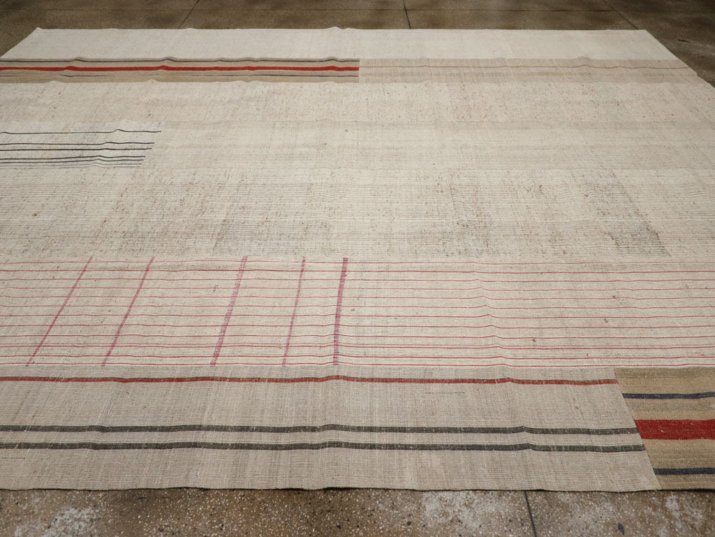 Vintage Turkish Flatweave Kilim Large Room Size Carpet, No.33610 - Gsblank