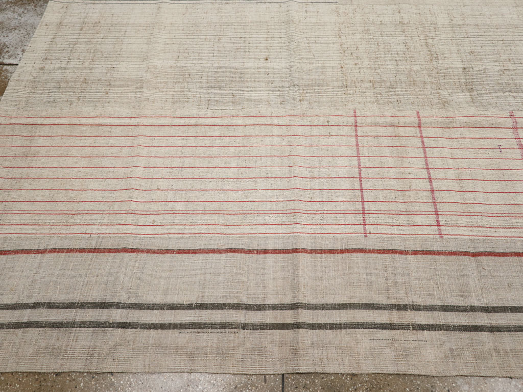 Vintage Turkish Flatweave Kilim Large Room Size Carpet, No.33610 - Gsblank