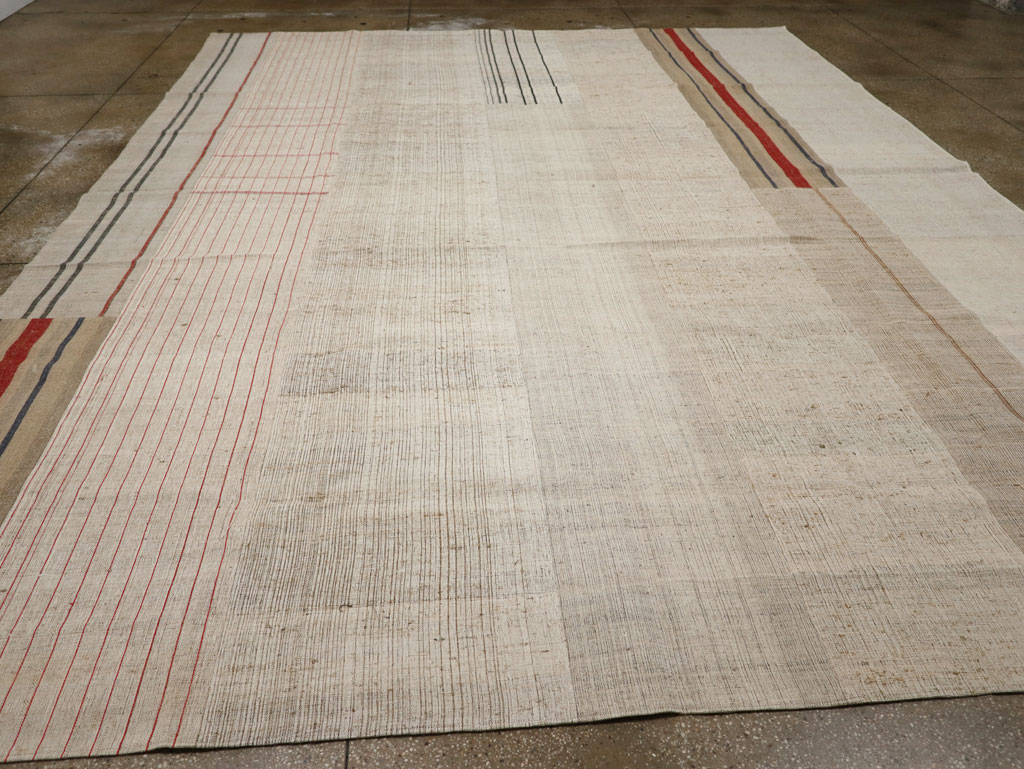 Vintage Turkish Flatweave Kilim Large Room Size Carpet, No.33610 - Gsblank