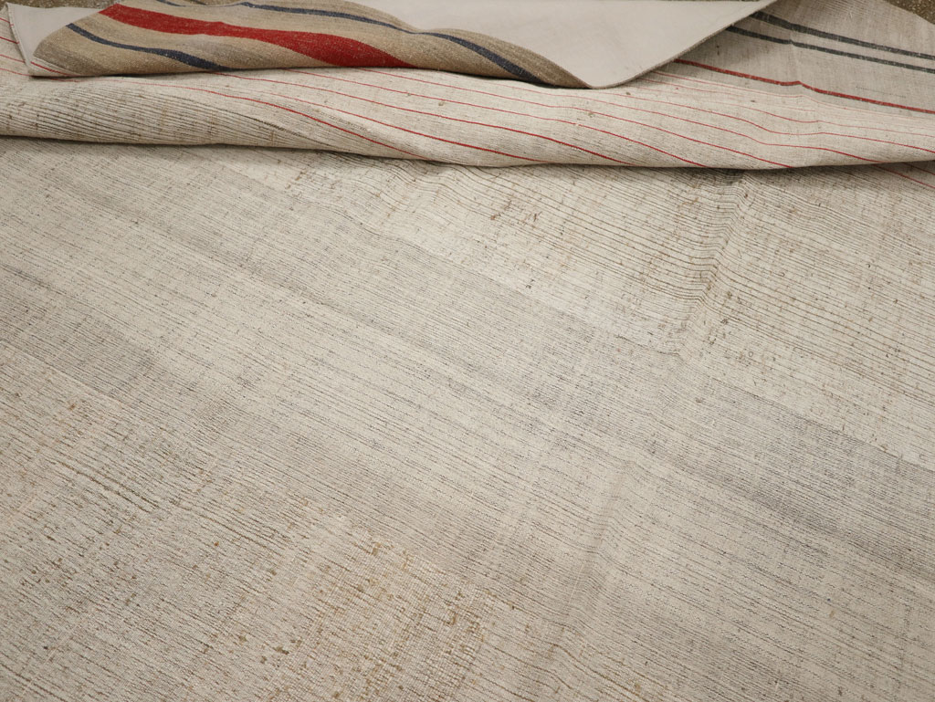 Vintage Turkish Flatweave Kilim Large Room Size Carpet, No.33610 - Gsblank