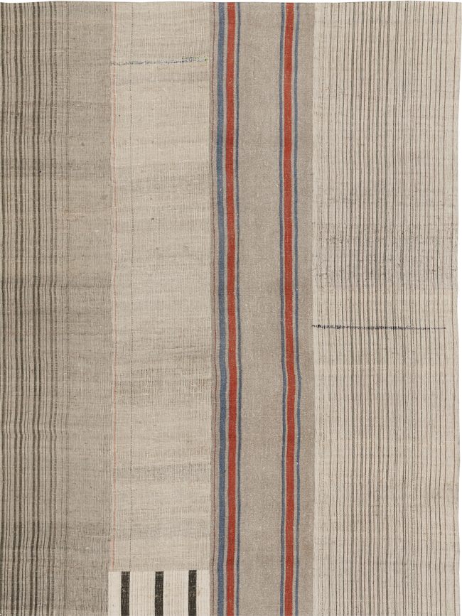 Vintage Turkish Flatweave Kilim Room Size Carpet, No.33611 - Gsblank