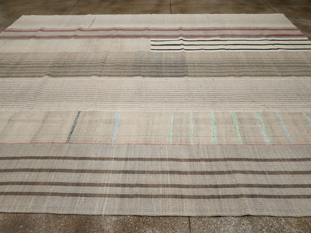 Vintage Turkish Flatweave Kilim Room Size Carpet, No.33611 - Gsblank