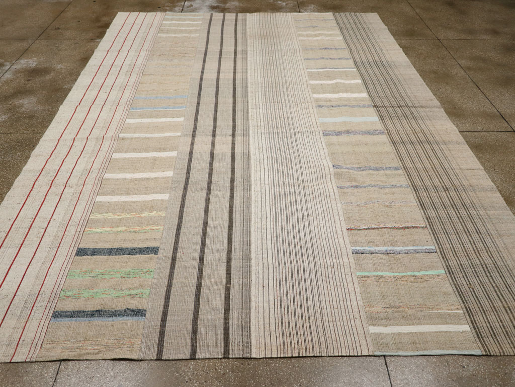 Vintage Turkish Flatweave Kilim Room Size Carpet, No.33612 - Gsblank