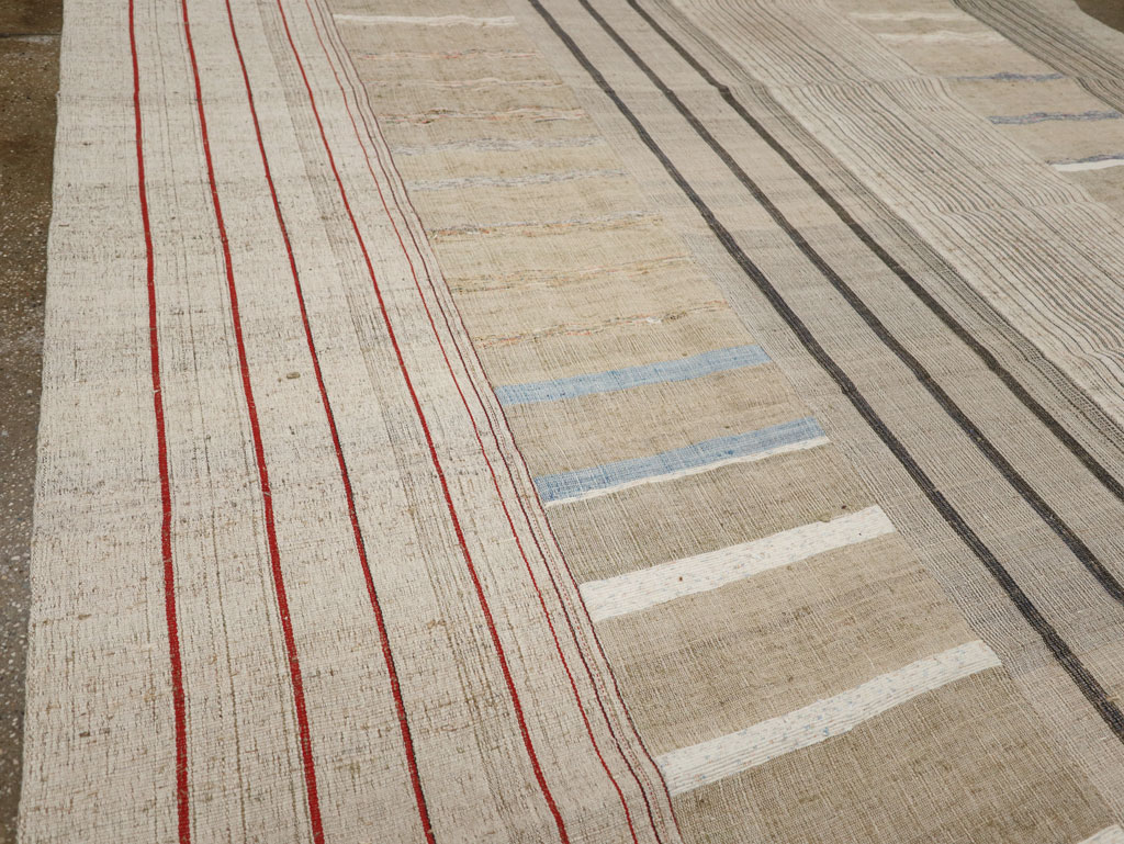 Vintage Turkish Flatweave Kilim Room Size Carpet, No.33612 - Gsblank