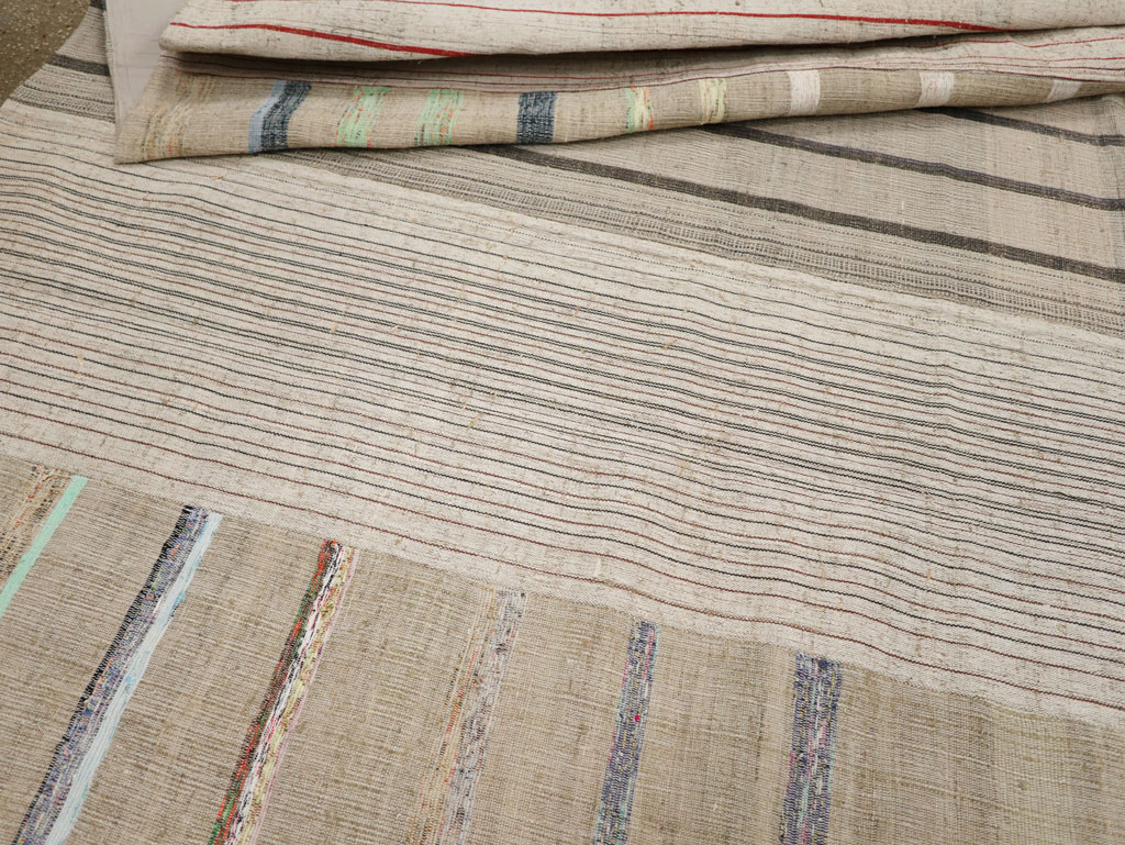 Vintage Turkish Flatweave Kilim Room Size Carpet, No.33612 - Gsblank