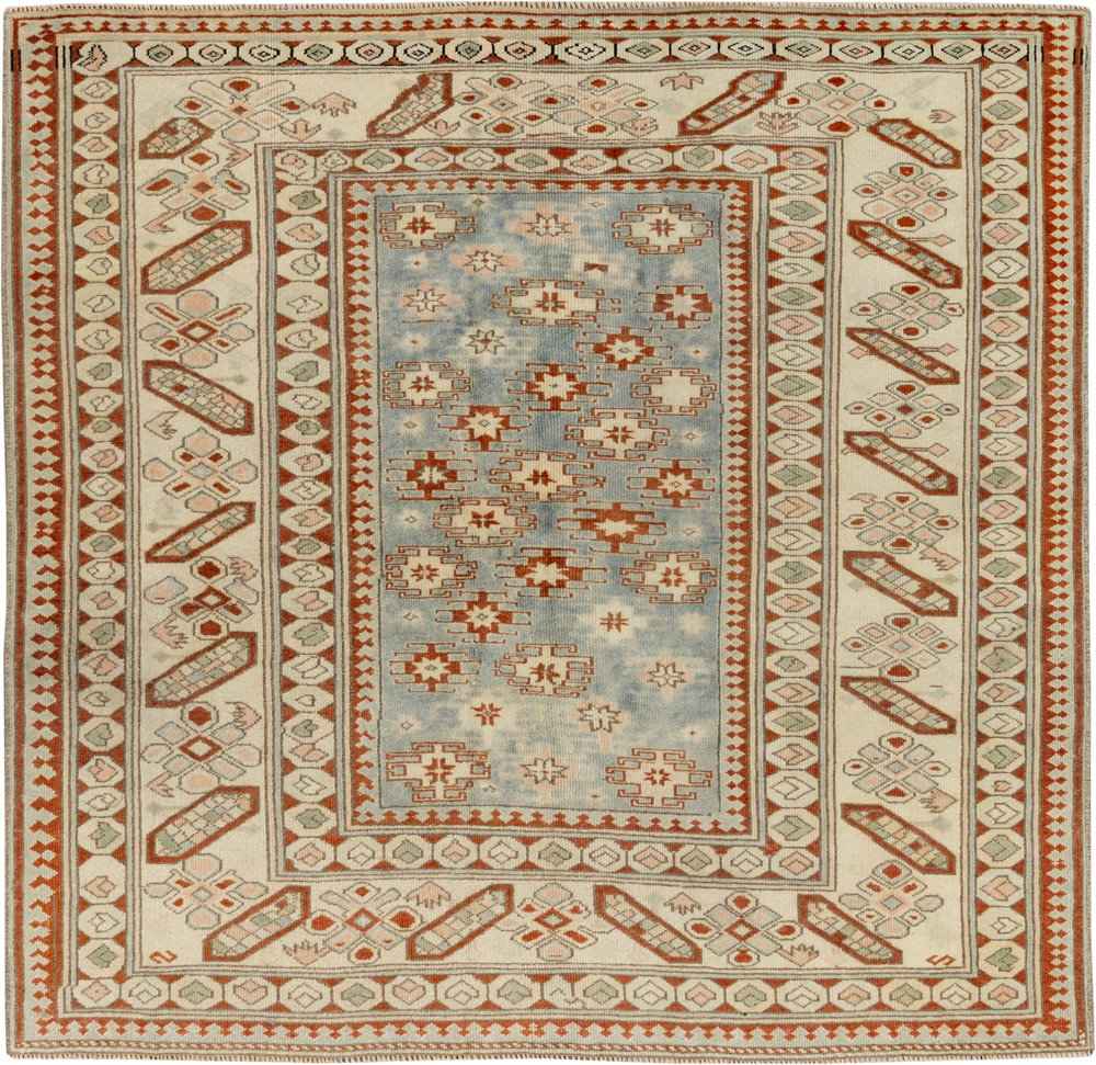 Vintage Caucasian Square Accent Rug, No.33628 - Gsblank