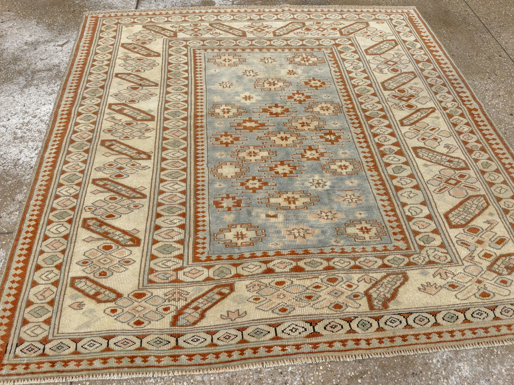 Vintage Caucasian Square Accent Rug, No.33628 - Gsblank