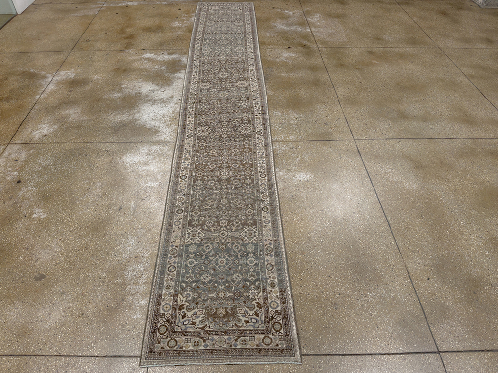 Antique Persian Malayer Long Runner, No.33631 - Gsblank