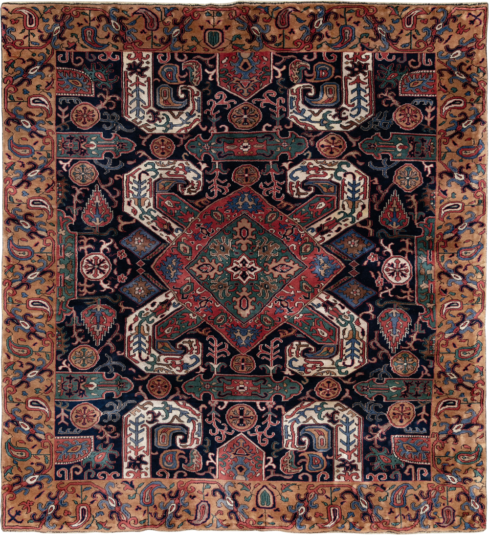 Antique Caucasian Kazak Square Room Size Carpet, No.33633 - Gsblank