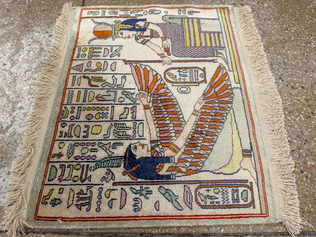 Vintage Egyptian Pictorial Rug, No.33641 - Gsblank
